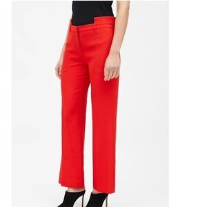 Givenchy Red Cut Out Waist‎ Trousers Ankle Career Casual Pants Sz 36 100% Cotton